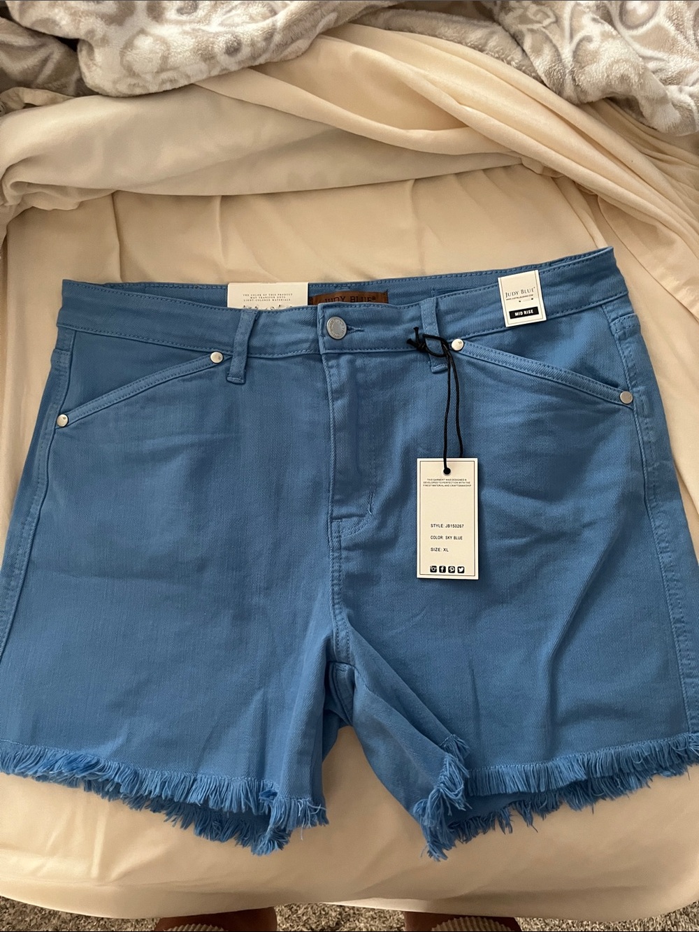 Judy Blue - Blue Frayed Hem Shorts